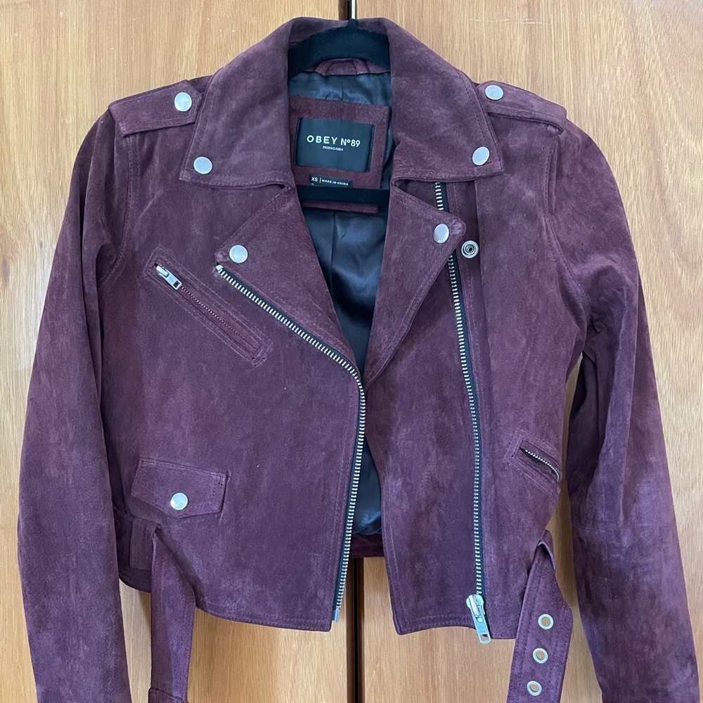 Genuine suede leather jacket